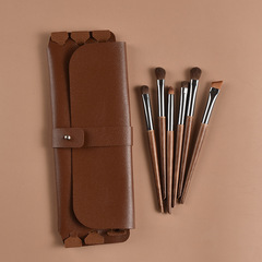 新款細節眼影刷6支套裝動物毛馬毛真毛化妝刷下眼瞼眼窩便攜眼部