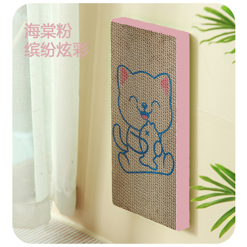 Junta de agarre para gatos, placa recta de papel ondulado, placa de garra para gatos, juguetes para gatos, anti-desgaste y espesado.