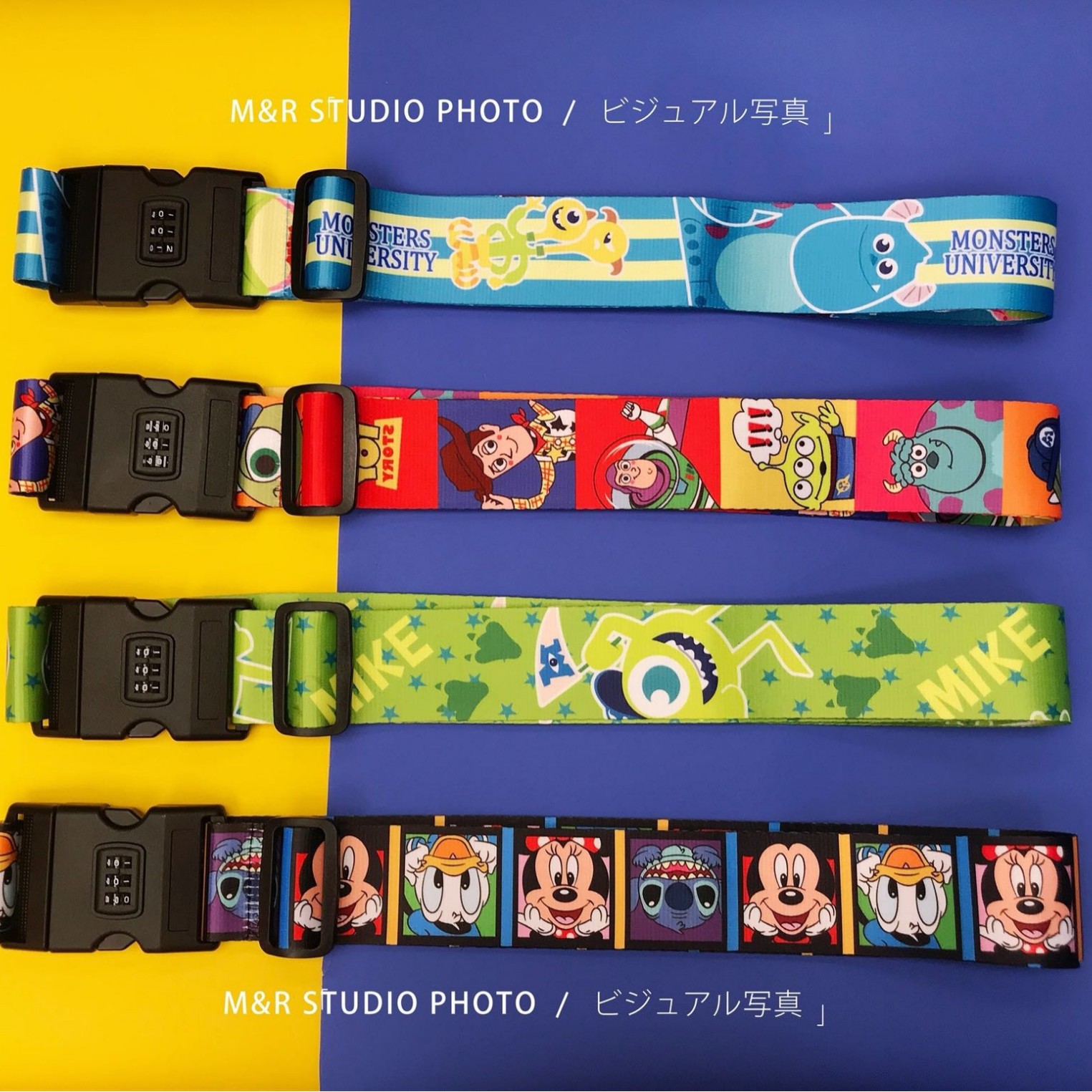 Paquete de equipaje de dibujos animados con bloqueo de contraseña cinturón de embalaje cinturón de viaje de refuerzo de transferencia térmica de poliéster