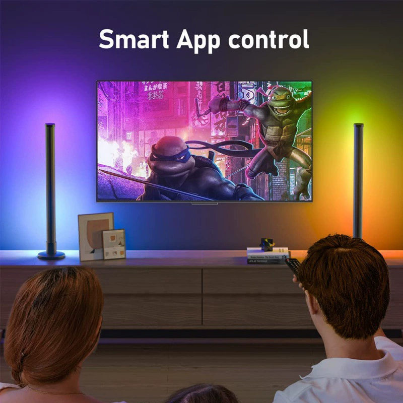 Светильник Juschlit с музыкальным сенсором RGBIC, Bluetooth и Wi‑Fi, 40 см, настольный/напольный