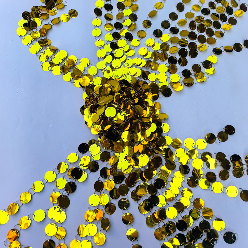 2cm Wedding Ceiling Stage Background Decoration Round Double-Sided Mirror Small Sequins Beaded Curtain Door Curtain Hanging Decoration