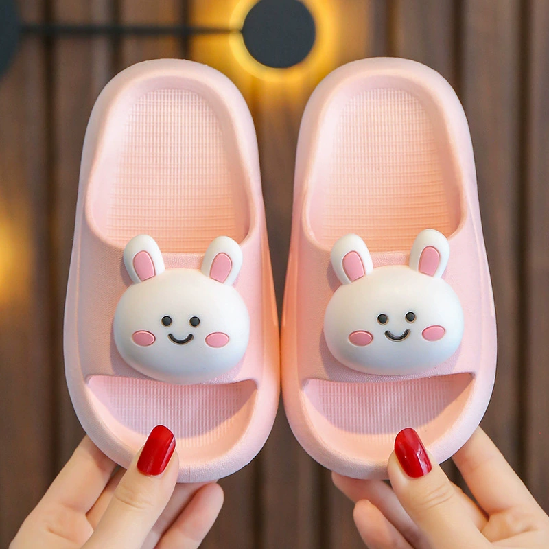 Детские купальные сандалии на мягкой подошве, летние нескользящие туфли принцессы для всей семьи с героями мультфильмов на мягкой подошве, сандалии с медведем и кроликом