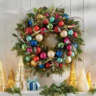 1.8 meters Christmas decorative ball wreath horn rattan American upside down tree 40cm door head arrangement pendant 1.5