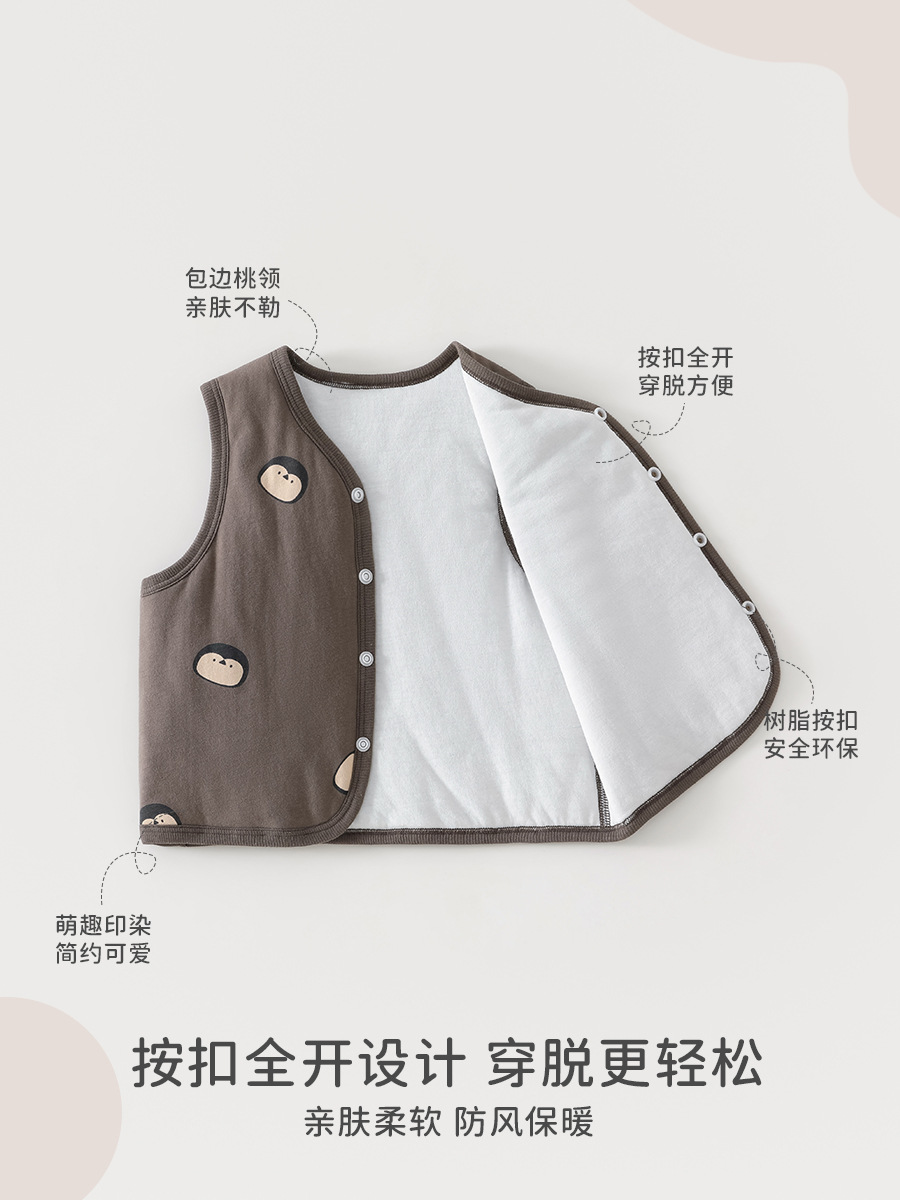 Baby chaleco de otoño y invierno 40 gramos chaleco cálido de algodón para bebés engrosado calentamiento cardigans sin mangas chaleco de hombros para bebés