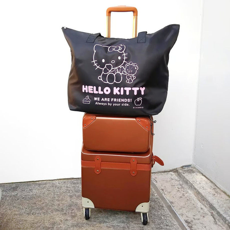 大容量の海外旅行用バッグ、トロリーに掛けられる折りたたみ式トラベルバッグ、防水の短距離旅行用スヌーピーバッグ