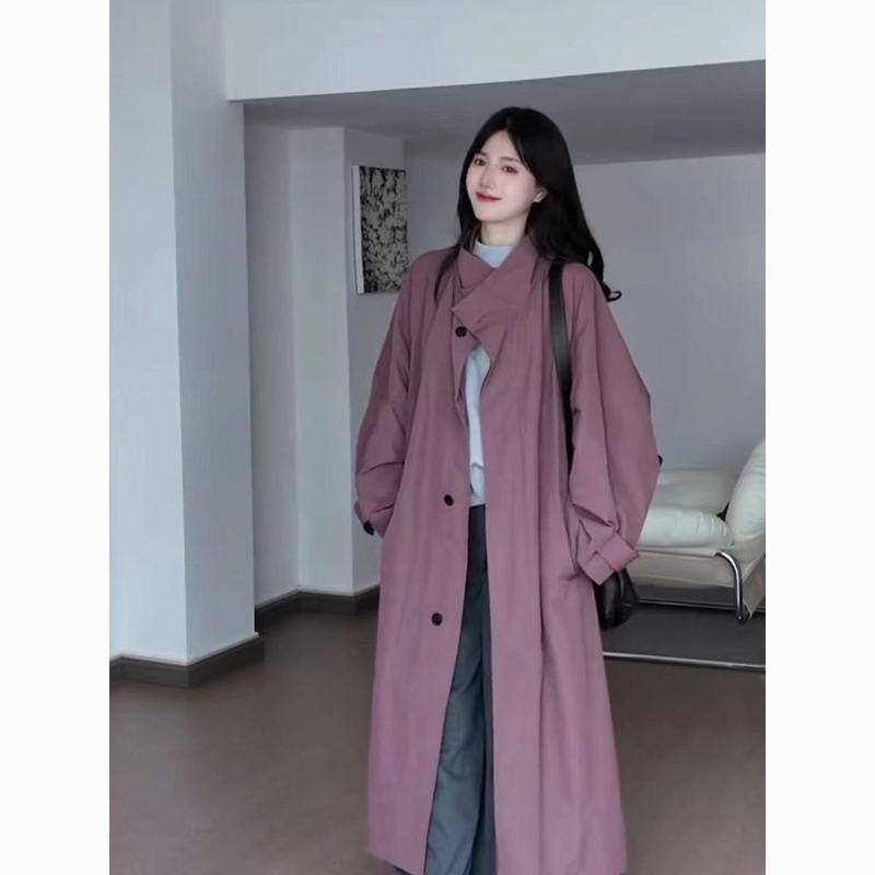 早秋法式漂亮洋气减龄别致又又飒超好看长款风衣外套女|undefined