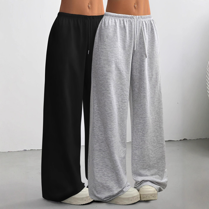 Women's Spring and Autumn 2025 New High-Waisted Petite Casual Yoga Sweatpants Gray Loose Wide-Leg Pants Women's Spring and Autumn 2025 New High-Waisted Petite Casual Yoga Sweatpants Gray Loose Wide-Leg Pants