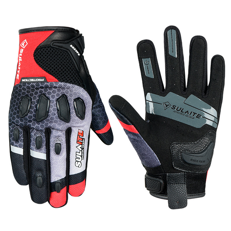 Guantes de Ciclismo de malla transpirable de verano guantes de ciclismo pantalla táctil resistente a las caídas equipo de protección de carreras de motos