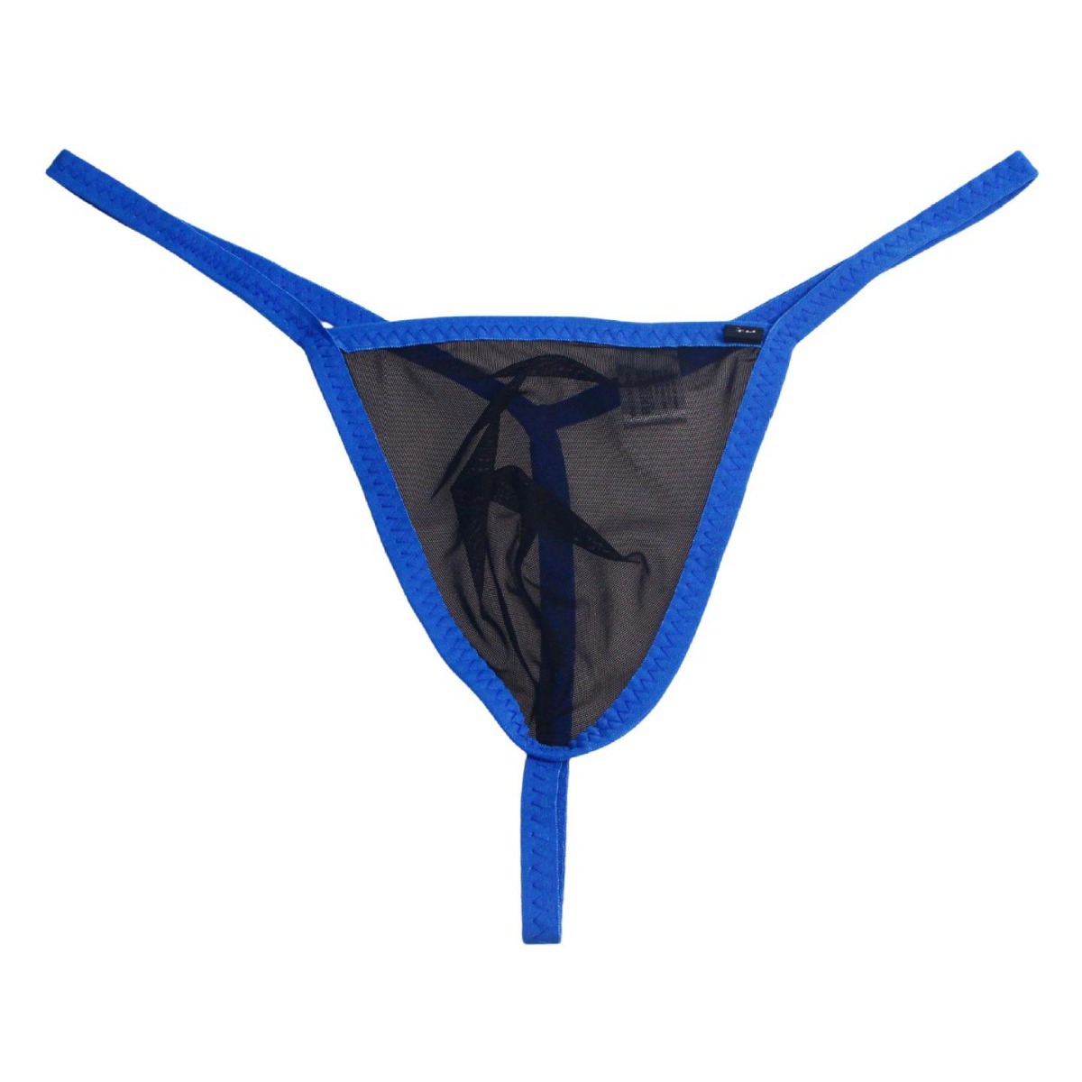 Men's Thong Sexy Underwear Perspective Summer Thin Transparent Breathable T-Trousers Color Split String Stretch Mesh