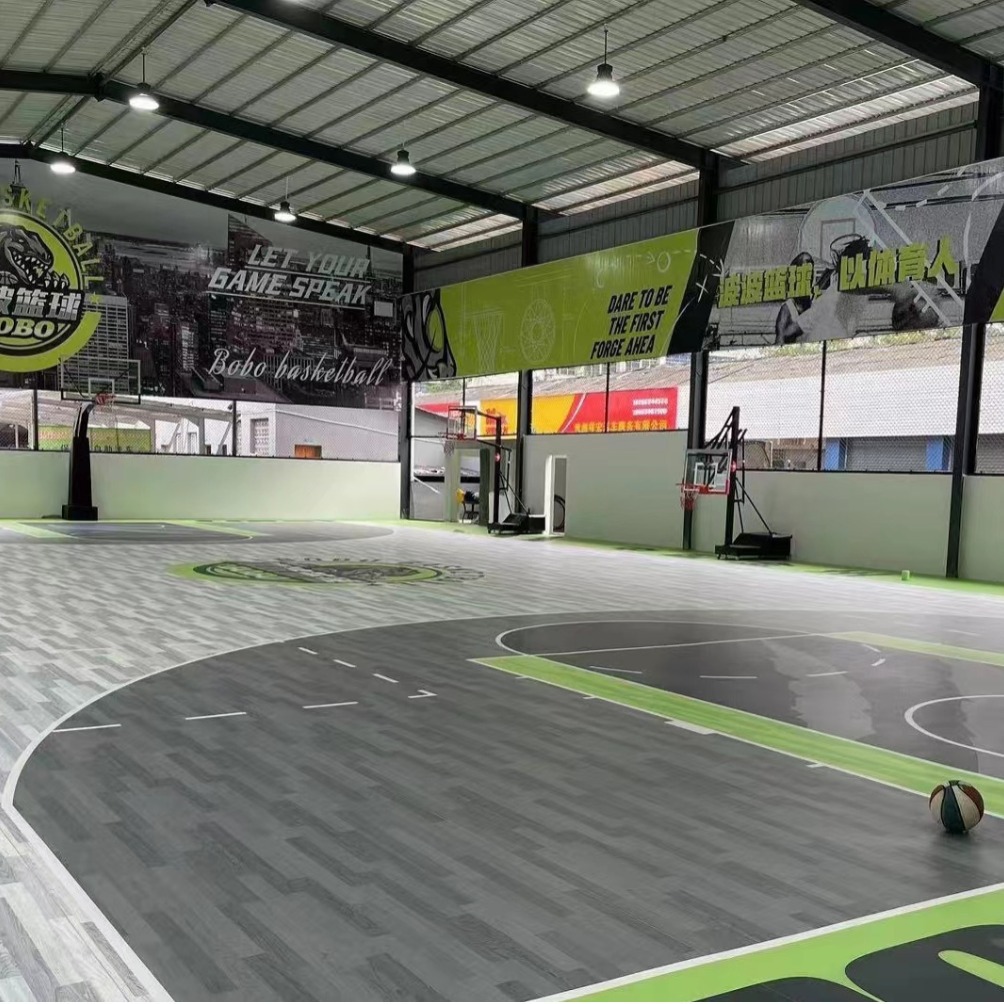 Children's physical fitness training PVC floor basketball court floor 3D printed PVC floor basketball training floor