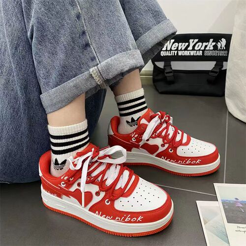 Klein blue casual sneakers original ins retro college style double strap sneakers men's contrasting color couple's shoes