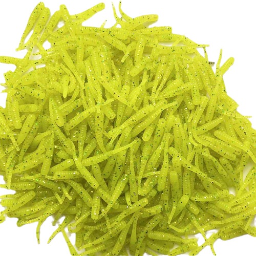 100 pcs/pack micro-object needle tail small root fishing soft bait 35mm0.3g stream curling mouth horse mouth green tip lure lure