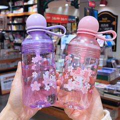 Sanrio Fruit Tea Straw Cup for Girls, Portable Large Capacity Cup, Student School Travel High-Quality Plastic Water Bottle