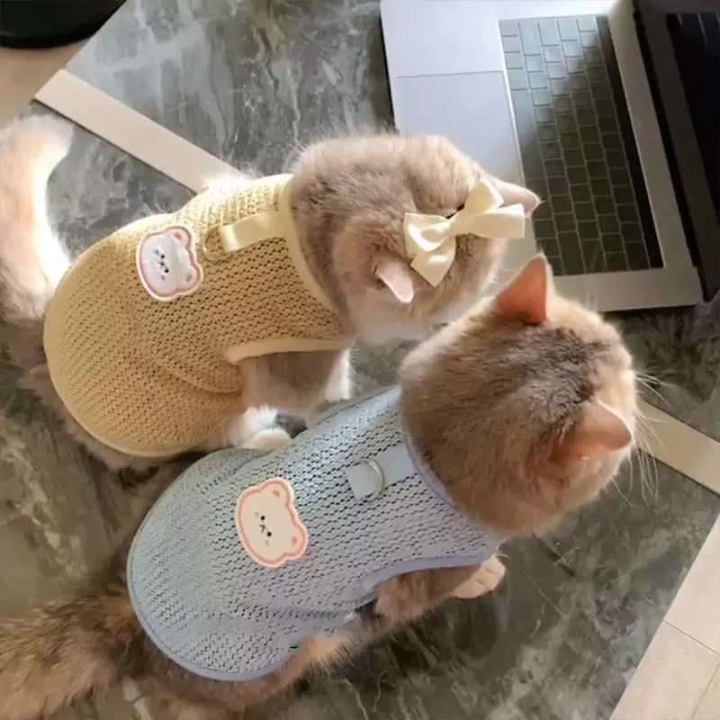 Кошачья одежда Летний жилет против выпадения волос