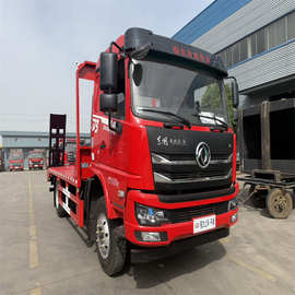 东风D3L后八轮平板运输车 200 220型挖掘机专用拖车厂家配置图片