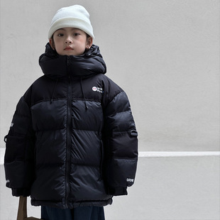 South Korea children's clothing children's down jacket autumn and winter New boys' and girls' mid-length thickened workwear children's fashion