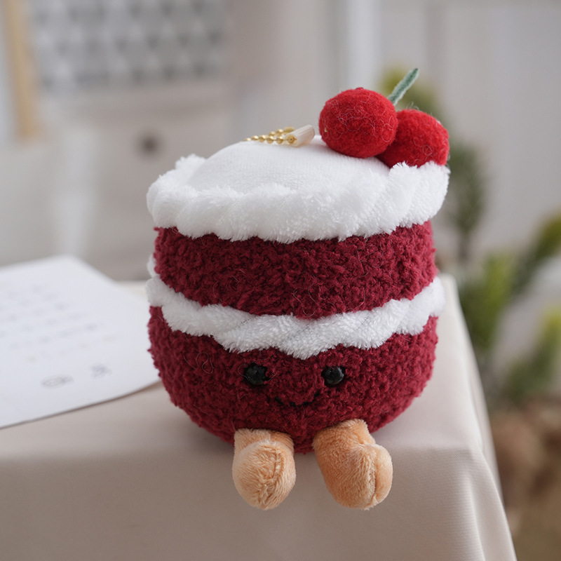 インターネットセレブかわいいグラデーションチェリーケーキぬいぐるみペンダント誕生日ギフト人形人形バッグペンダントホリデーギフト|undefined