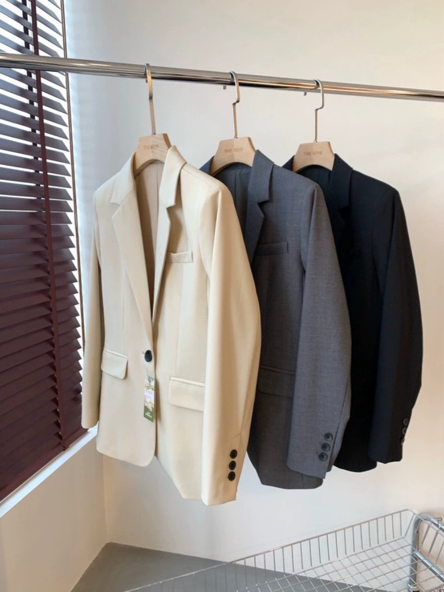 4K on the Counter! Commuting Fashion Stereo Tailoring Wool Blend Slim Fit One-Button Small Suit Jacket for Women Spring