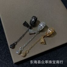 14K保色复古钟流苏吊坠手链项链串珠材料diy水晶饰品配件