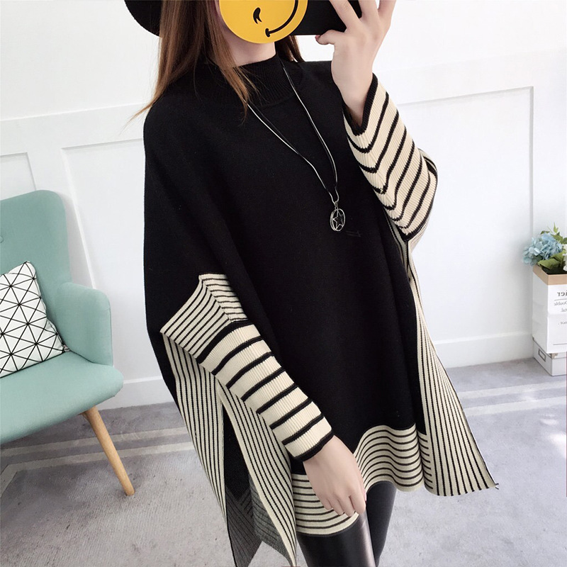 2023 New Knitted Sweater Cloak Bat Sleev...