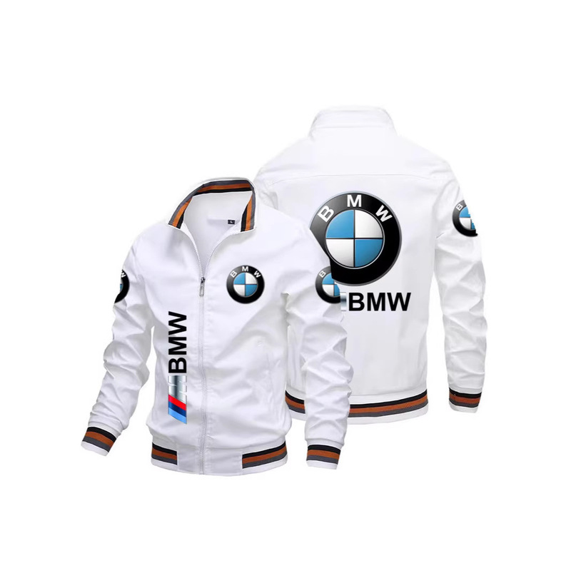 2025 New Cross-Border Style Jacket with Car Logo Print, Baseball Jacket, Outdoor Men's Motorcycle Riding Windproof Jacket for Men