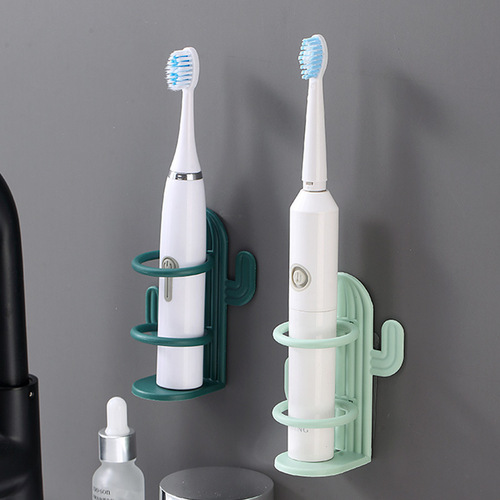 家用卫生间免打孔牙刷置物架电动牙刷收纳置物架可爱仙人掌牙刷架