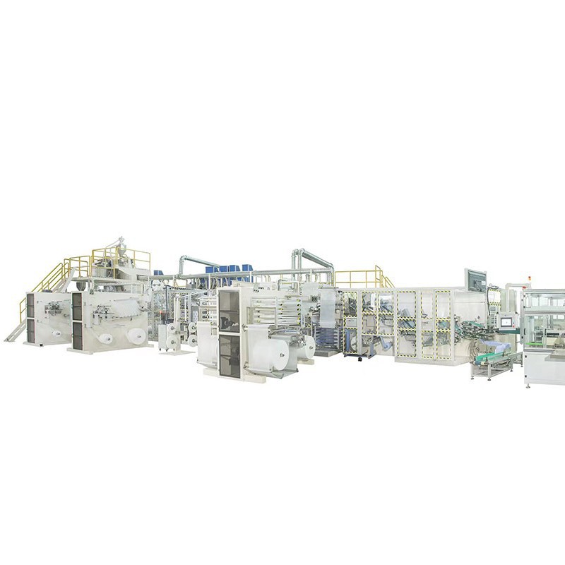 纸尿裤芯体成型机高速卫生巾生产线伺服驱动护翼卫生巾制造设备