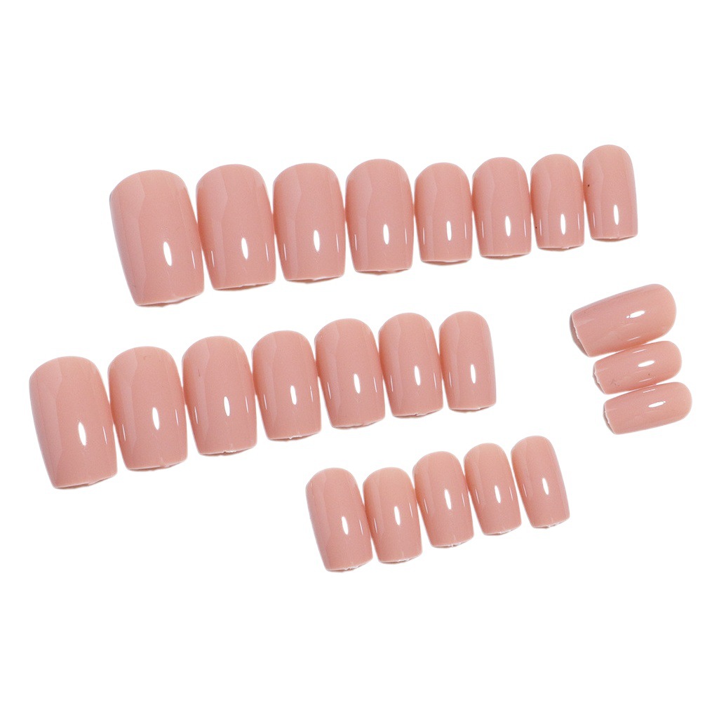 Collected European Square Wearing Nail Pieces Solid Color Fake Nail Pieces Jelly Gel Wearing Nail Pieces Finished Nails