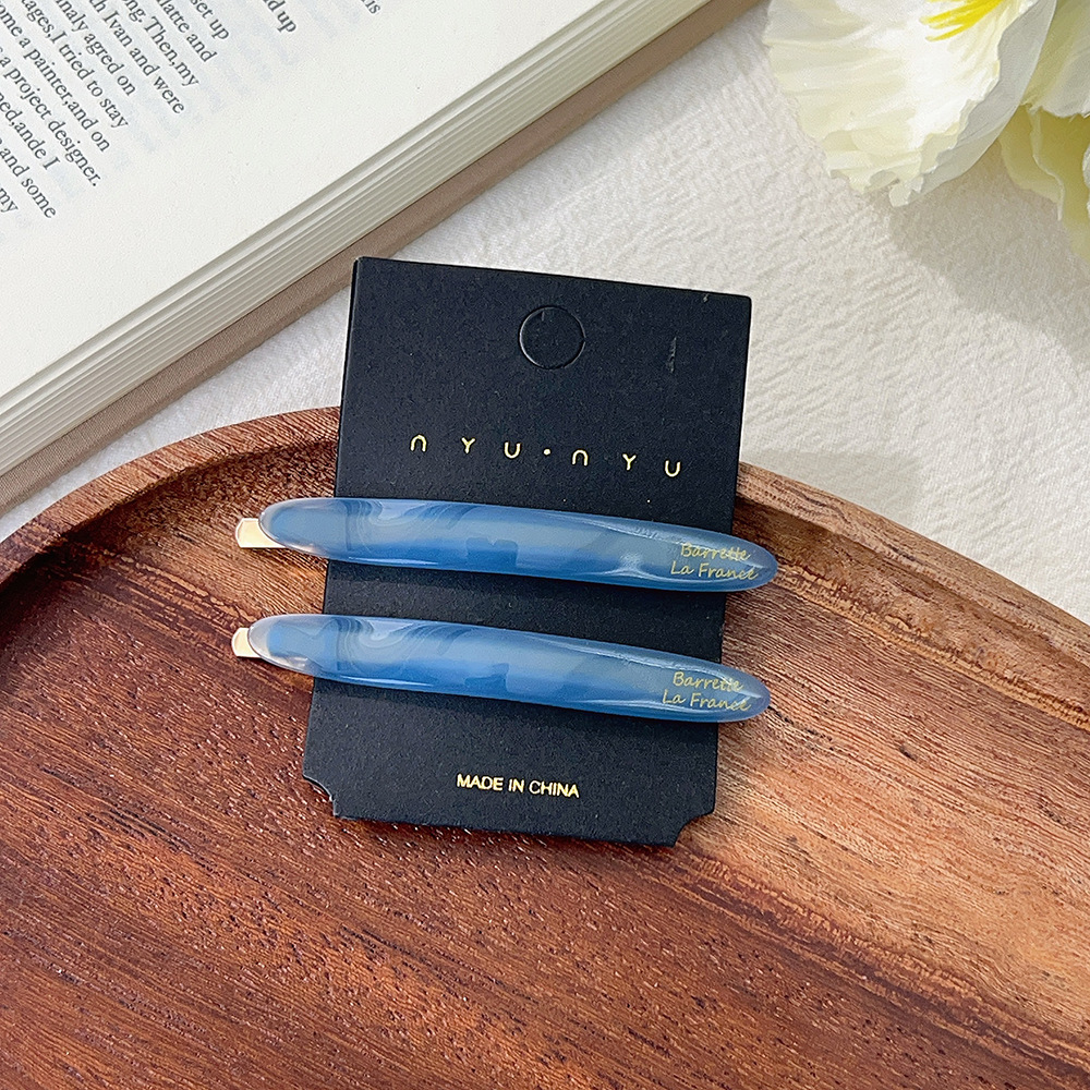 Horquilla de hoja de sauce de ácido acético estándar dorado, clip de flequillo de todo fósforo de moda, clip de una palabra, clip lateral de temperamento elegante, 2 horquillas