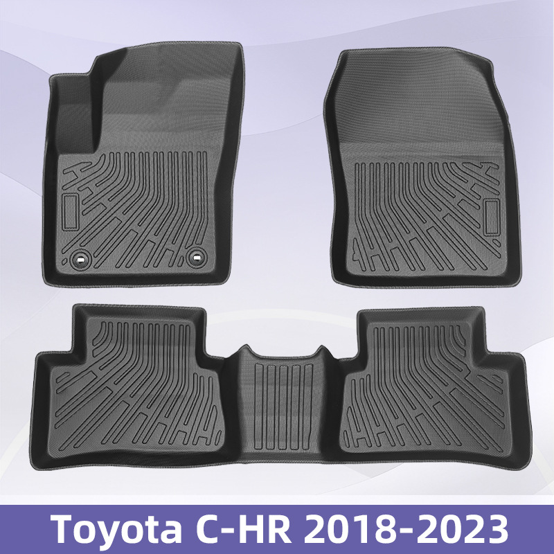 Para TOYOTA C-HR 2018 - 2023 almohadilla de pie TPE 3D todo el tiempo material cojín del maletero