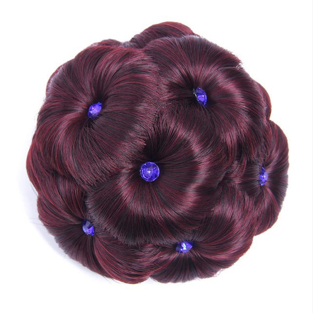 Fábrica al por mayor diamante nueve flor moño pelo clip peluca flor brote nupcial accesorios para el cabello updo pelo moño pelo bolsa en stock