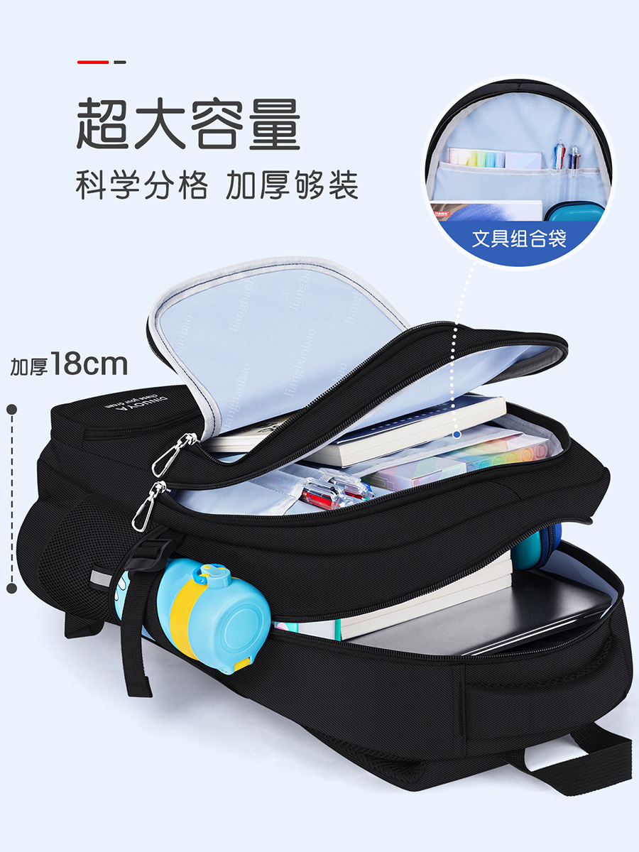 2024 nueva temporada escolar color sólido versión coreana simple para hombres, estudiantes de secundaria y secundaria, mochila escolar de gran capacidad para estudiantes