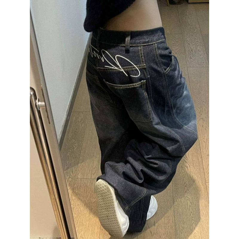 Джинсы ретро loose-fit, американский стиль, большого размера, широкие