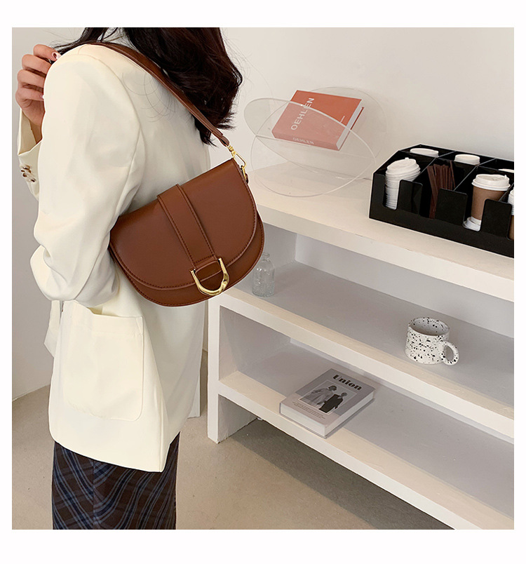 Sac de niche pour femme, nouvelle texture tendance d'automne et d'hiver, sac de selle à main, sac à bandoulière simple, sac à aisselle_voghion.com