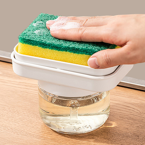 Dishwashing liquid press, storage box, kitchen sink dishwashing liquid automatic dispenser, soap box, sponge storage rack