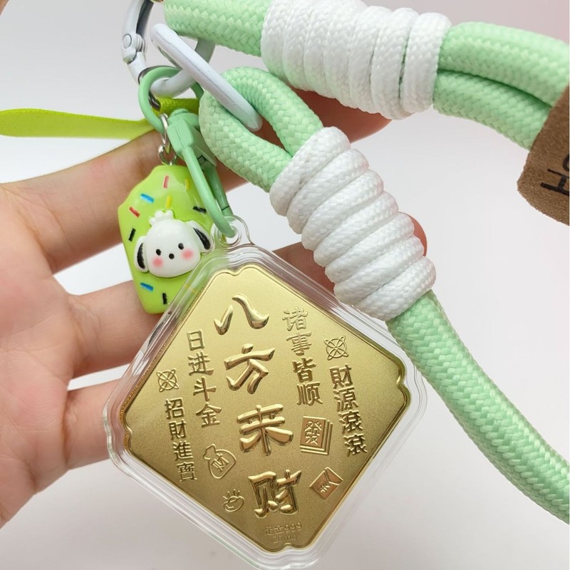 水貝人気ラブブゴールドキーホルダー LABUBU バッグペンダントパンダペンダント携帯電話チェーン漫画卸売|undefined
