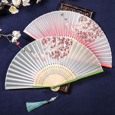 Antiquity Fan Folding fan Chinese style Dance fan summer Folding fan ancient costume children Retro classical Hanfu