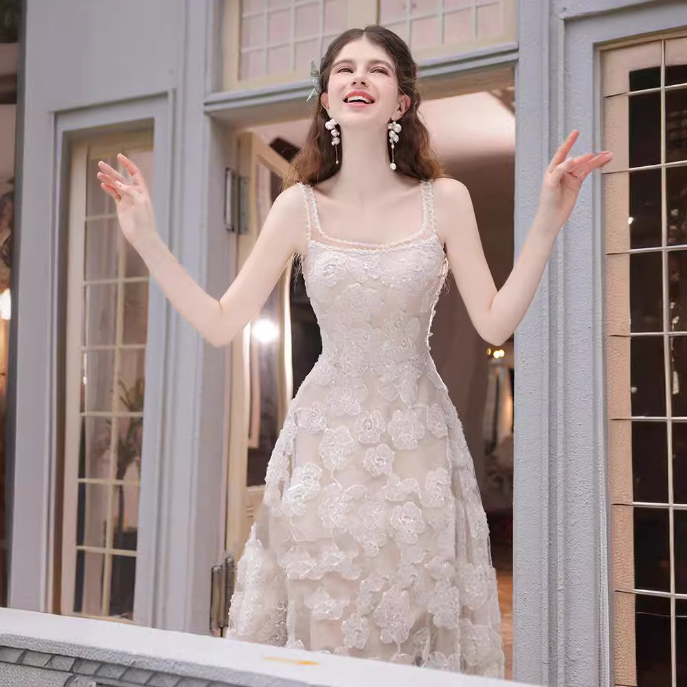 French Style 2026 New Style Strapless Fairy-Like Light Wedding Dress, Fashionable Trendy Evening Gown, Bridal Going-Out Dress, Factory Direct