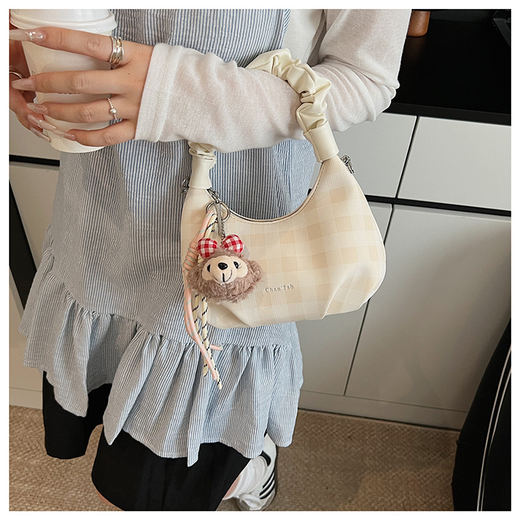 Sweet and cool style, trendy and unique cloud-shaped pleated handbag, a new summer fashion chain crossbody bag for women in 2025 undefined