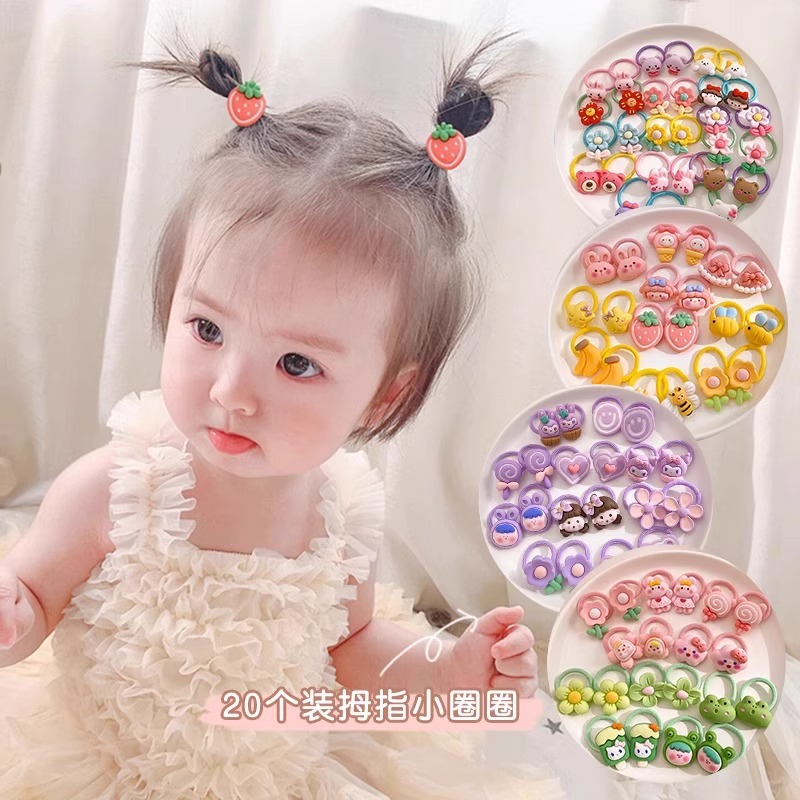 Los niños de la banda del pelo del bebé de la historieta no lastiman la banda de goma del pelo de la niña volumen del pelo menos cuerda del pelo del bebé
