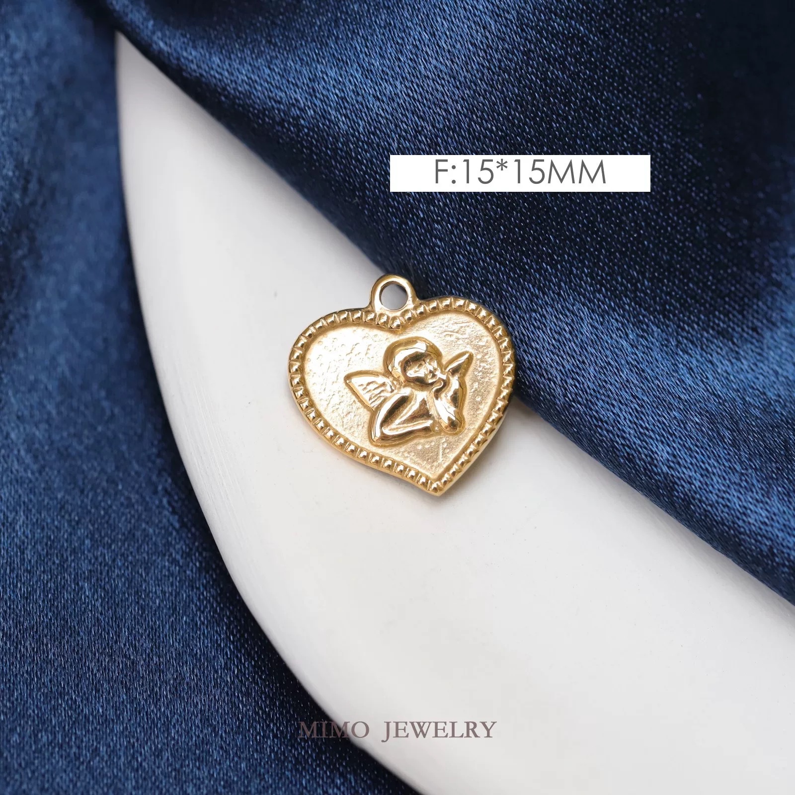 1 Pieza Acero Titanio Geométrico Forma De Corazón Mariposa Colgante display picture 11