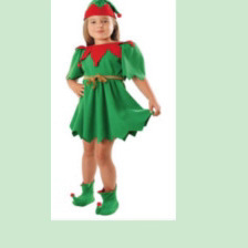 新しい子供のクリスマスエルフスーツ男の子と女の子のためのコスプレスーツ親子スーツグリーンクリスマスダンスパフォーマンススーツ