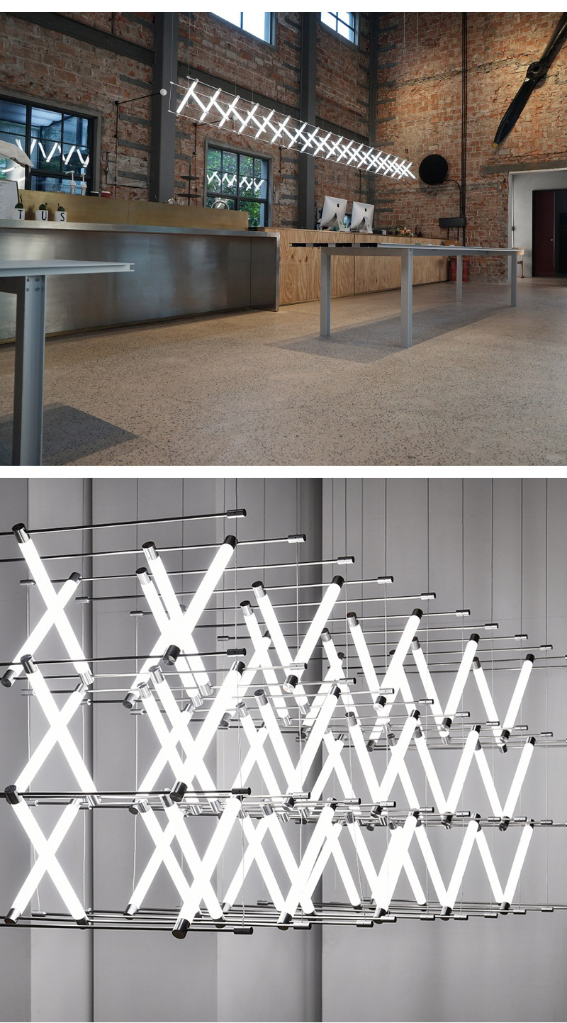 北欧现代长条吧台餐厅组合吊灯设计师办公室工作室展厅商铺马扎灯-阿里巴巴