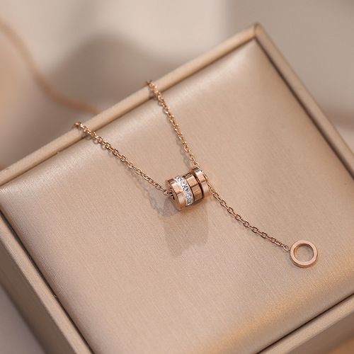 Necklace for women Roman small waist ins tassel small design Internet celebrity simple temperament new titanium steel clavicle chain for women