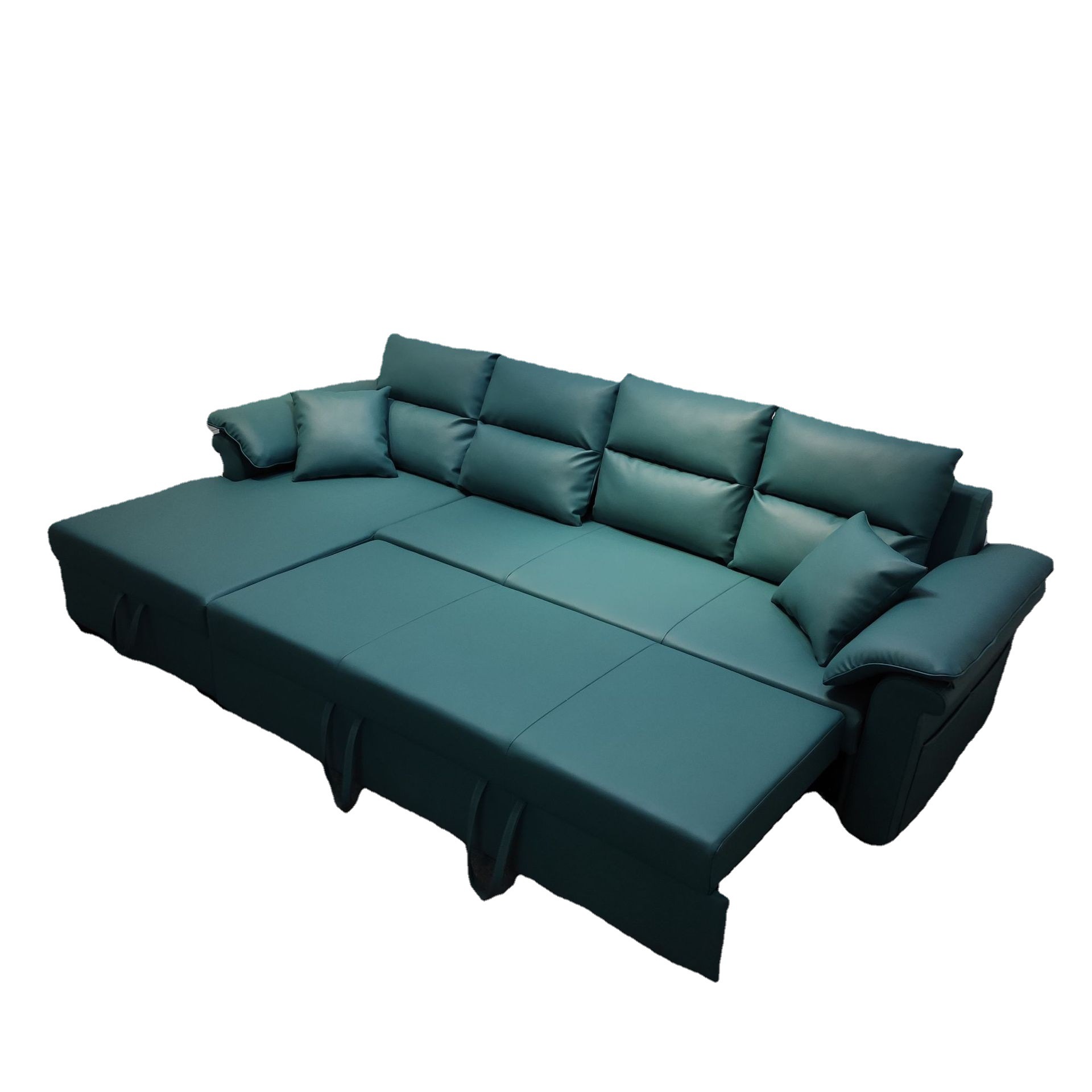 Combinación multifuncional nobles de la postura de cuero almacenamiento sofá cama pequeña sala de estar doble uso interfaz USB sofá plegable image 6