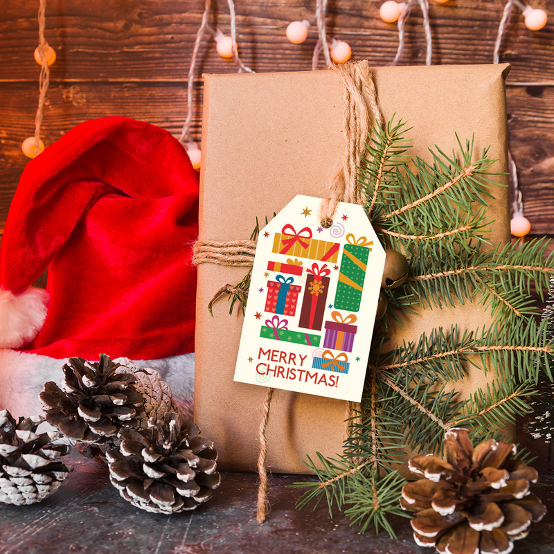 クロスボーダー热い贩売クリスマスツリー装饰プレゼントギフトボックス装饰merrychirstmaタグ祭りカード|undefined