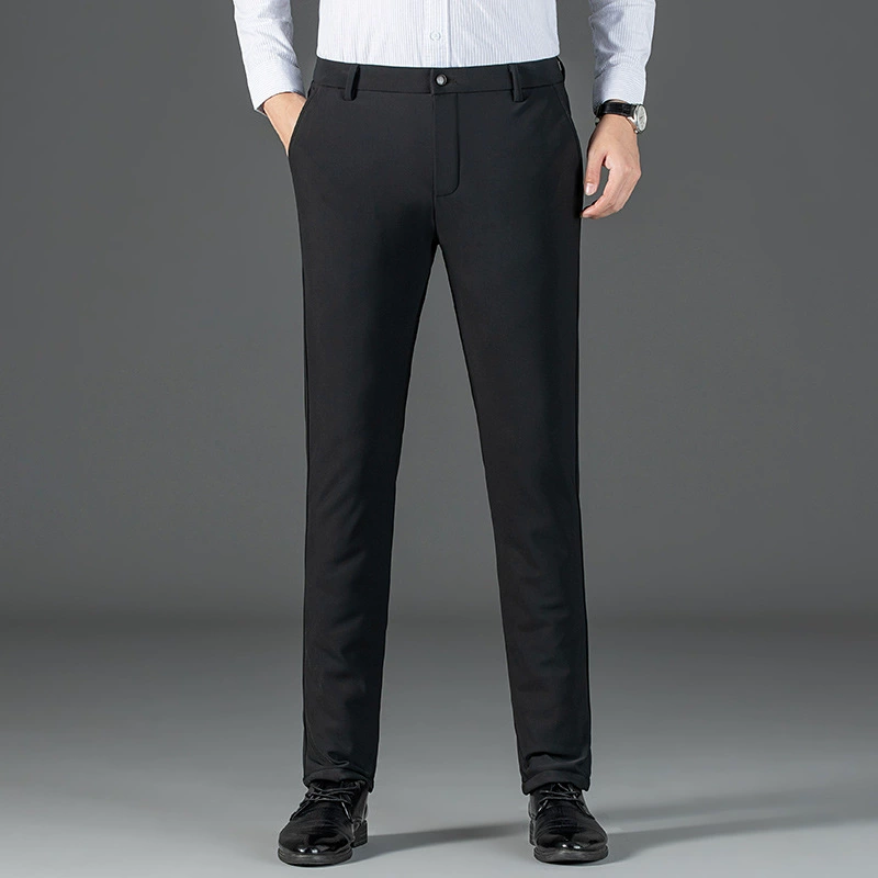 Velvet demi-season warm trousers with down for leisure, feather stuffing, goose down