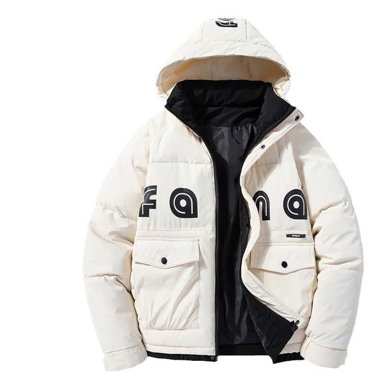 Abrigo acolchado de algodón con capucha gruesa para hombre 2024 invierno nuevo estilo ropa de hombre moda juvenil casual simple abrigo de algodón cálido