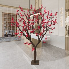 装飾品レッドプラムホテルツリーシミュレーション梅の花フェイクツリー新年装飾ツリーリビングルーム木の切り株シミュレーションレッドプラムレッドプラム
