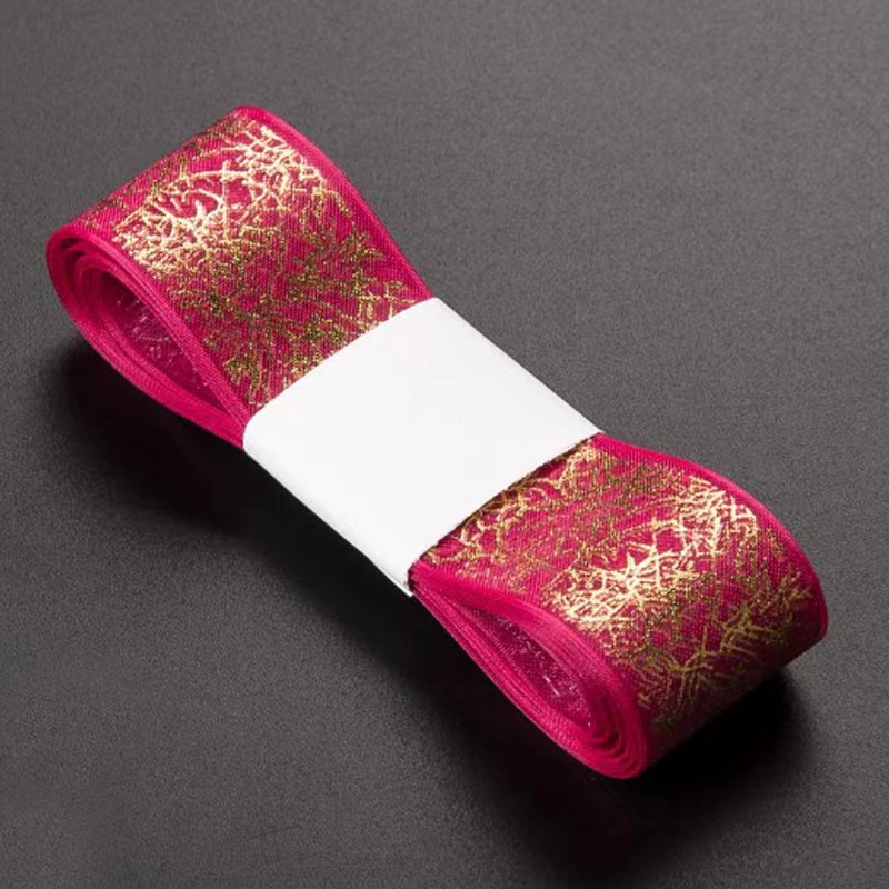 En stock venta al por mayor 2,2 borde dorado cinta regalo de cumpleaños pastel embalaje cinta arco flor regalo